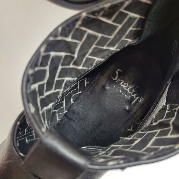 Shelly's London Reversible Adjustable Buckle Strap Block Heel Leather Booties - Picture 14 of 16